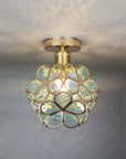 Design Floral Style Glass Hall Ceiling Lamp