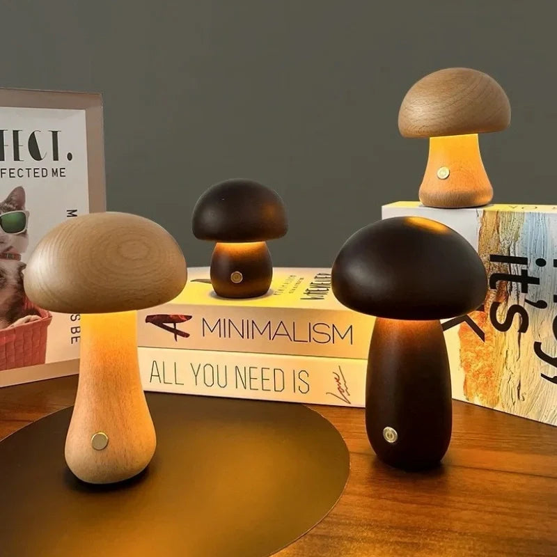 Lumishroom™ Tischlampe aus Holz