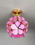 Design Floral Style Glass Hall Ceiling Lamp
