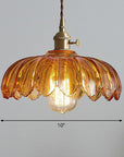 Vintage glass flower pendant lamp