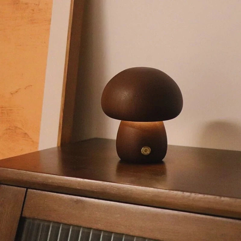Lumishroom™ Tischlampe aus Holz