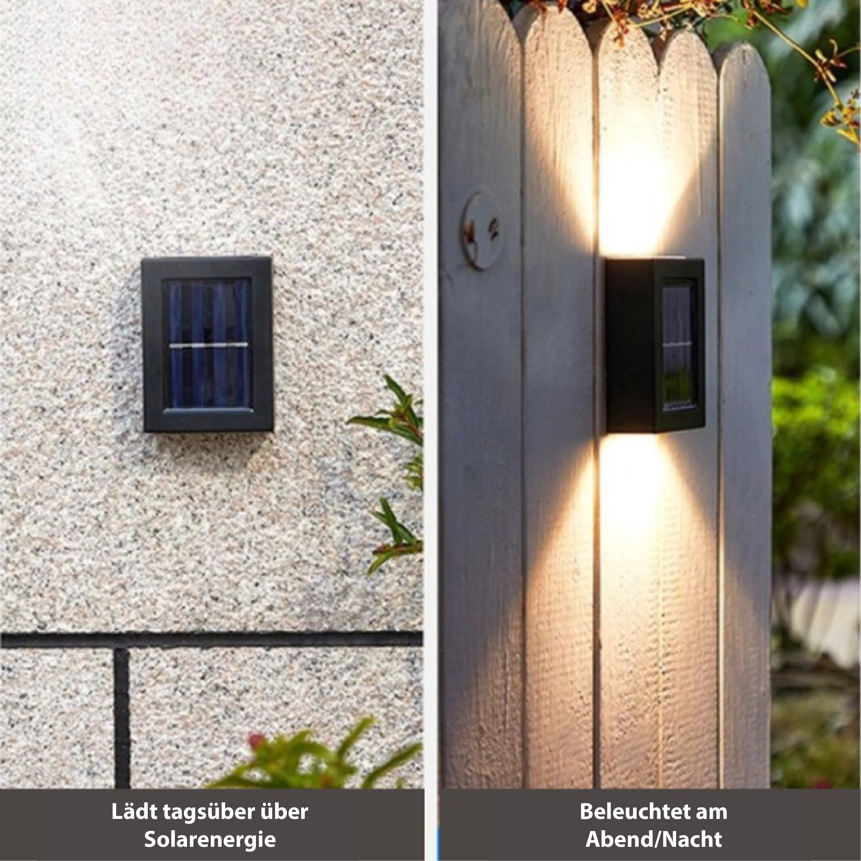 Lampes murales solaires LED sans fil Deluxe – Créez l’atmosphère parfaite dans votre jardin !