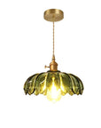 Vintage glass flower pendant lamp