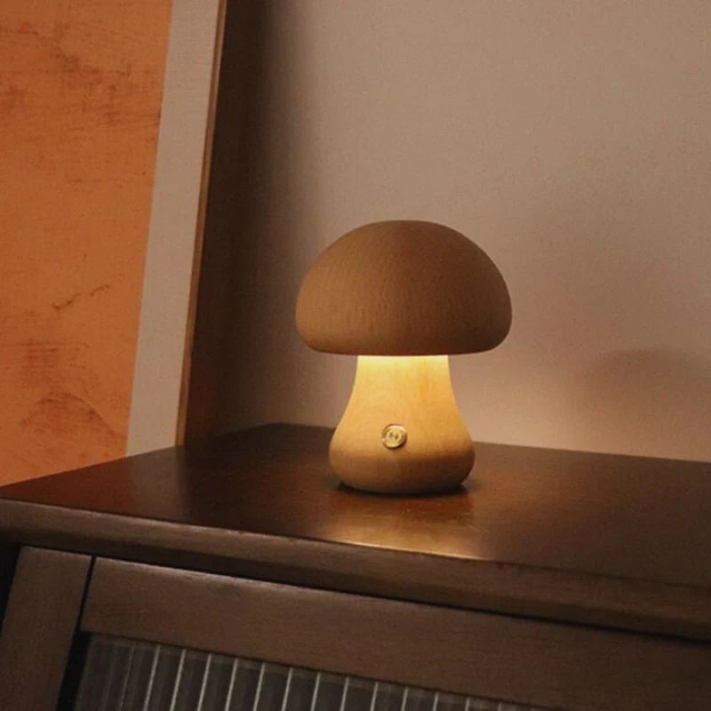Lumishroom™ Tischlampe aus Holz