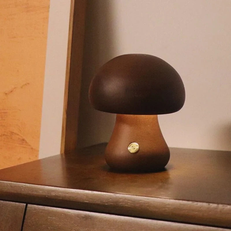 Lumishroom™ Tischlampe aus Holz