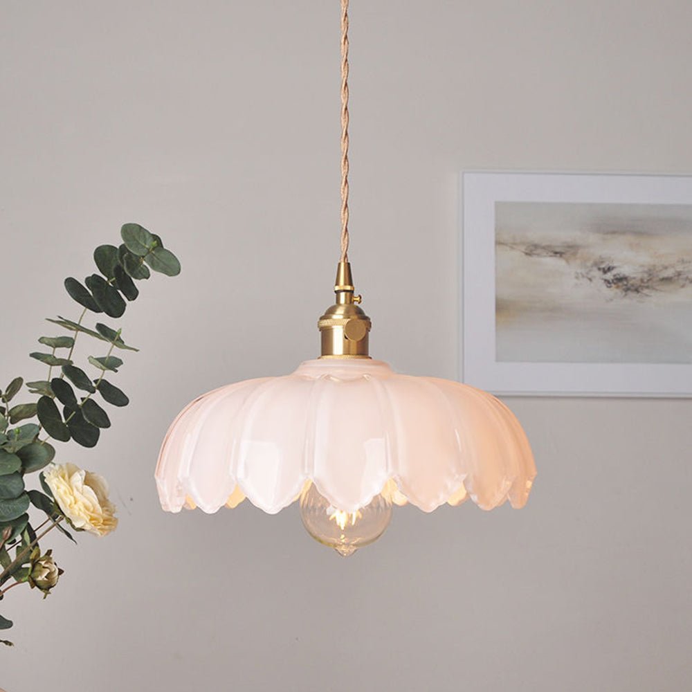 Suspension vintage fleur en verre
