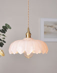 Vintage glass flower pendant lamp