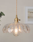 Vintage glass flower pendant lamp
