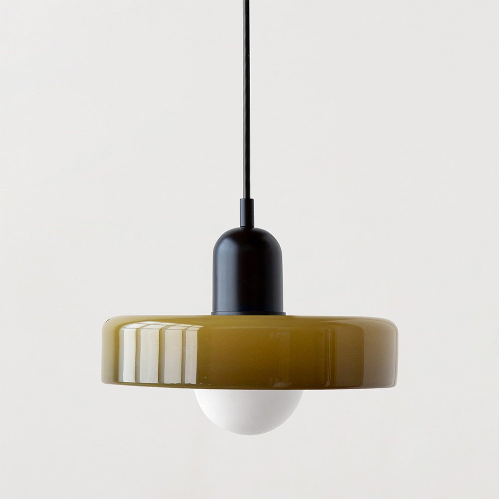 Lampe à suspension en verre coloré Bauhaus