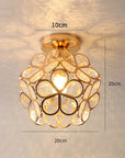Design Floral Style Glass Hall Ceiling Lamp