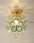 Design Floral Style Glass Hall Ceiling Lamp