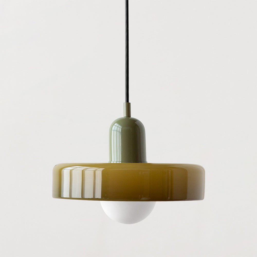 Lampe à suspension en verre coloré Bauhaus