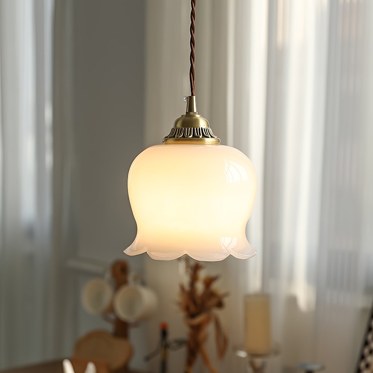 Vintage Floral Pendant Light