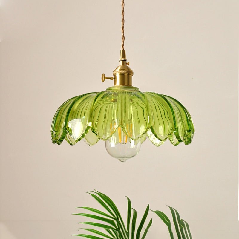 Suspension vintage fleur en verre
