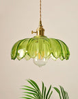 Vintage glass flower pendant lamp