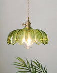 Vintage glass flower pendant lamp