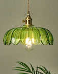 Vintage glass flower pendant lamp