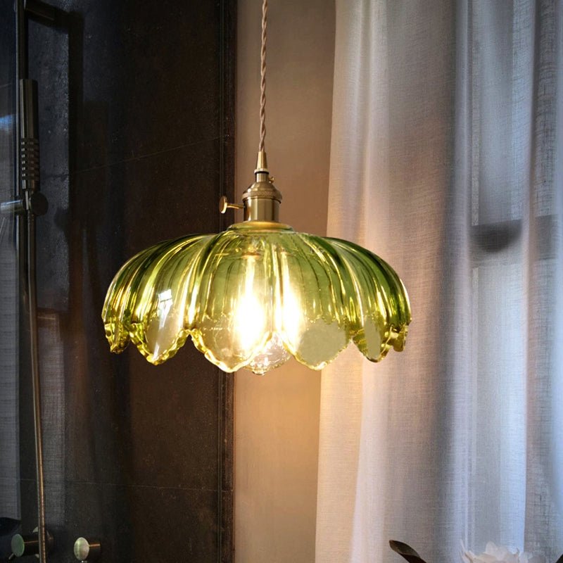 Suspension vintage fleur en verre