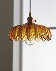 Vintage glass flower pendant lamp