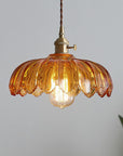 Vintage glass flower pendant lamp