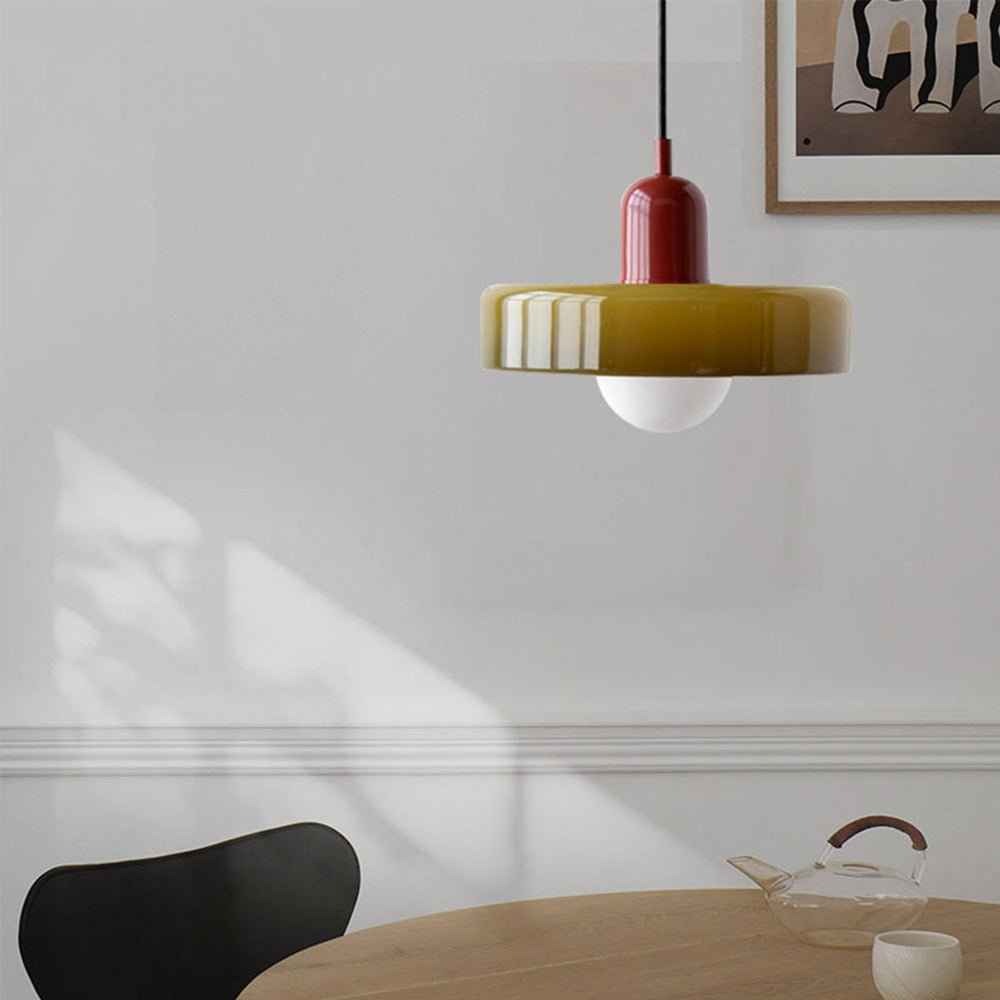 Bauhaus Colored Glass Pendant Lamp