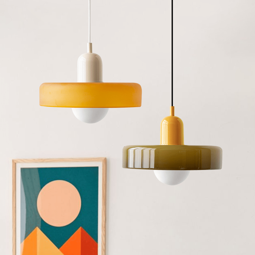 Bauhaus Colored Glass Pendant Lamp