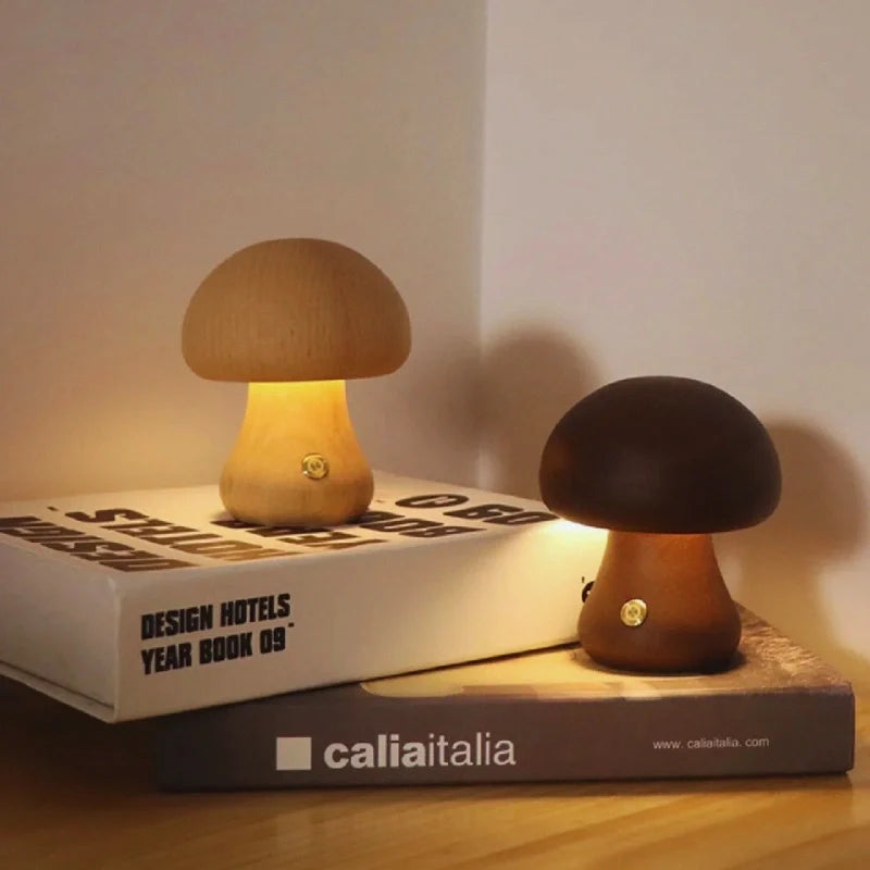 Lumishroom™ Tischlampe aus Holz