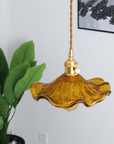 Hibiscus Flower Glass Pendant Light