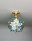 Design Floral Style Glass Hall Ceiling Lamp
