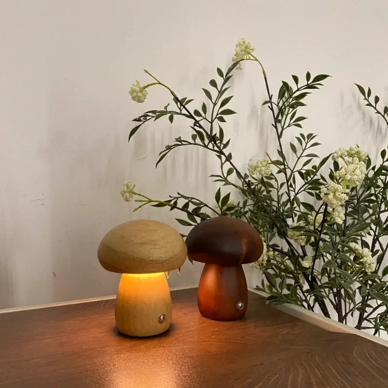 Lumishroom™ Tischlampe aus Holz