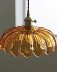 Vintage glass flower pendant lamp