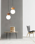 Wooden Globe Pendant Lamp