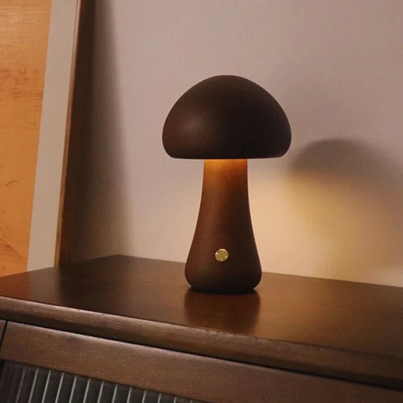 Lumishroom™ Tischlampe aus Holz