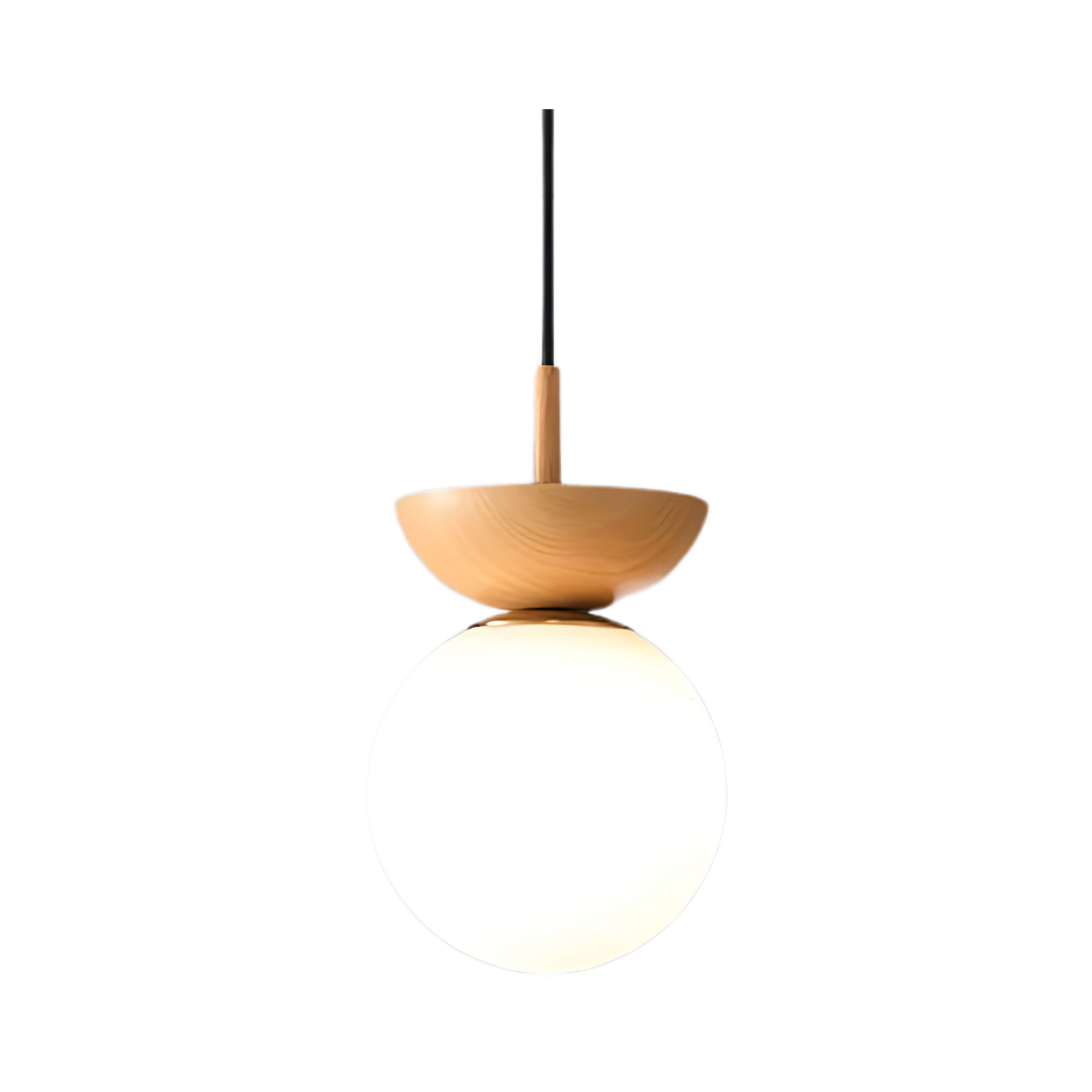 Wooden Globe Pendant Lamp