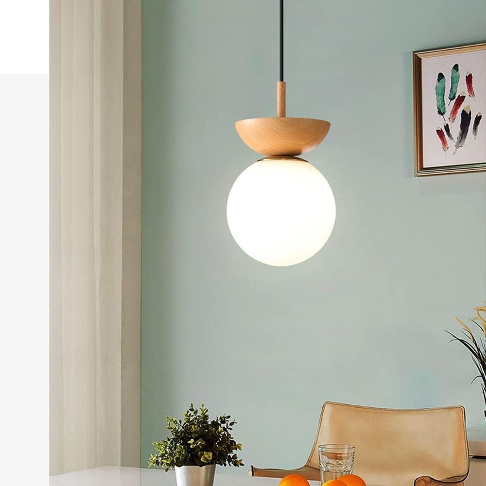 Wooden Globe Pendant Lamp
