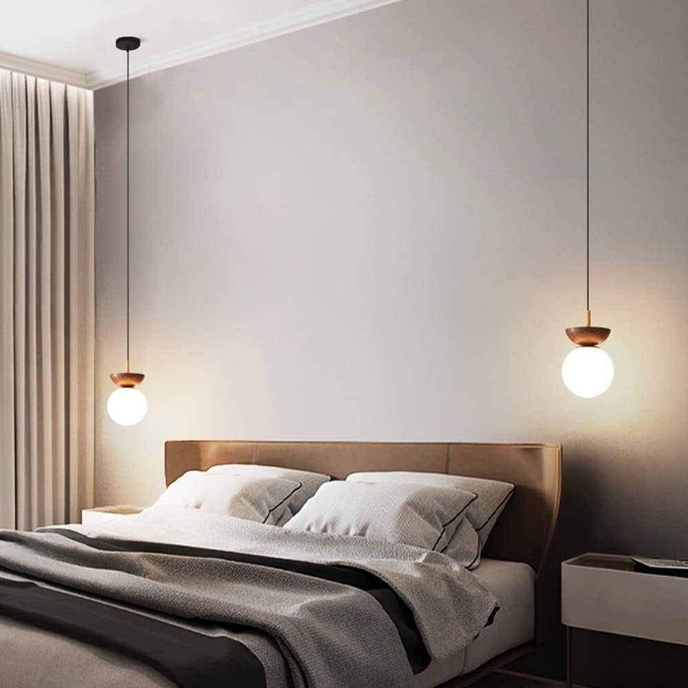 Wooden Globe Pendant Lamp