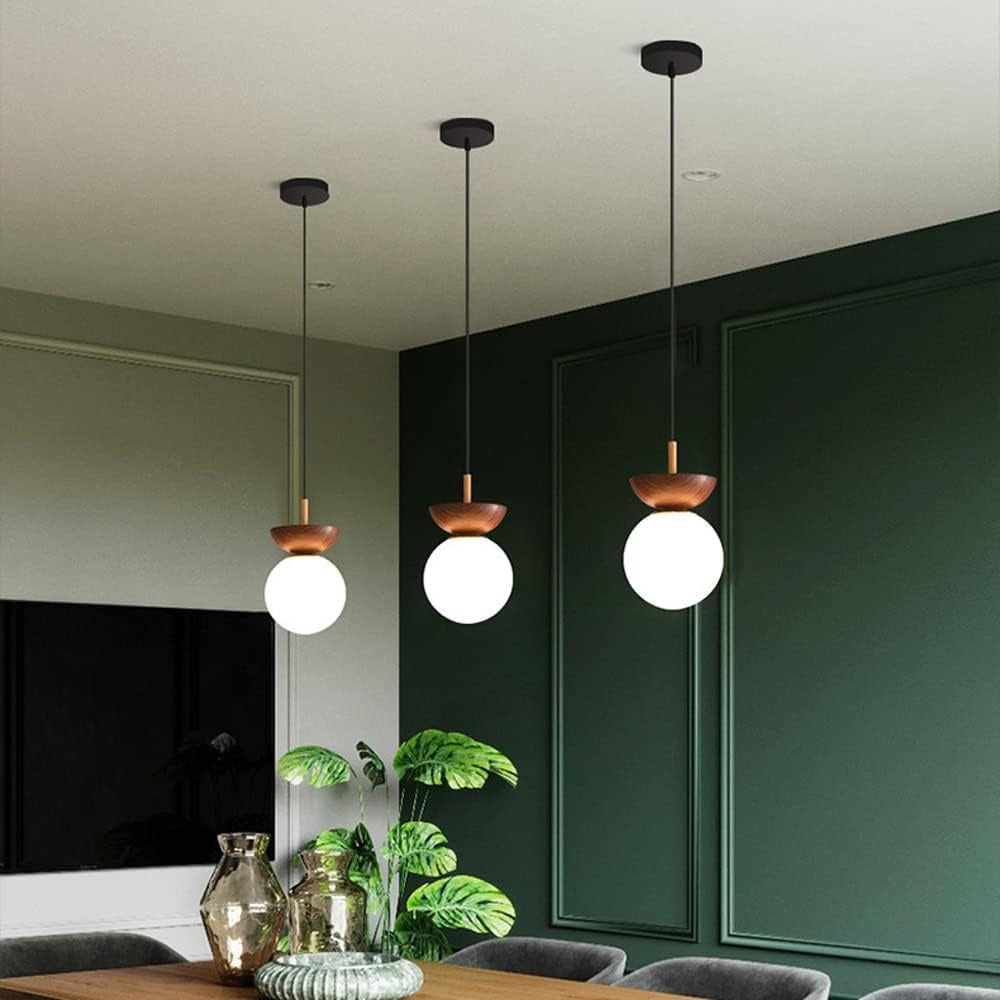 Wooden Globe Pendant Lamp