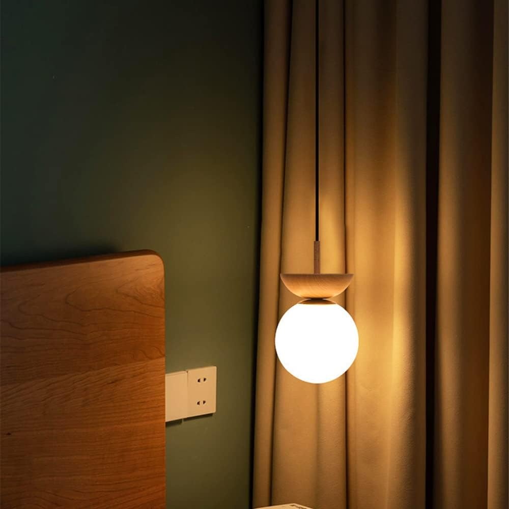 Wooden Globe Pendant Lamp