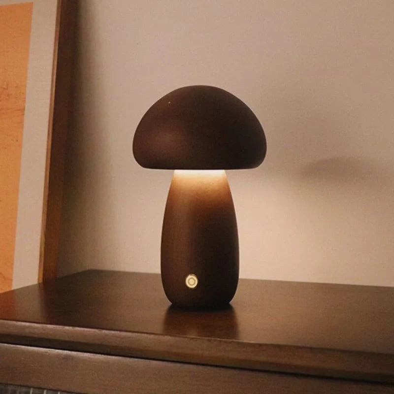 Lumishroom™ Tischlampe aus Holz