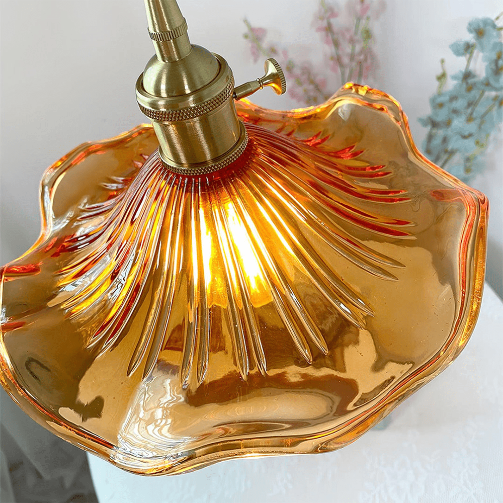 Hibiscus Flower Glass Pendant Light