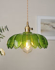 Vintage glass flower pendant lamp