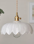 Vintage glass flower pendant lamp
