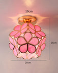 Design Floral Style Glass Hall Ceiling Lamp