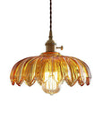 Vintage glass flower pendant lamp