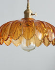 Vintage glass flower pendant lamp