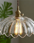 Vintage glass flower pendant lamp