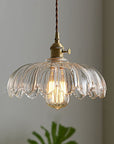 Vintage glass flower pendant lamp