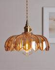 Vintage glass flower pendant lamp